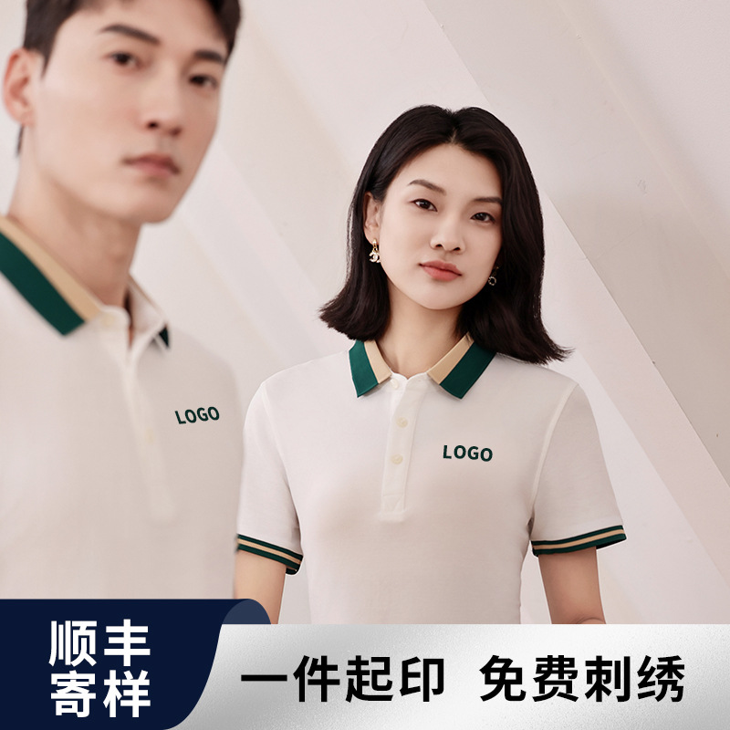 High-End Workwear Short-Sleeved Custom Summer Team T-Shirt Embroidered Cultural Shirt Lapel Workwear Polo Shirt Printed with Logo