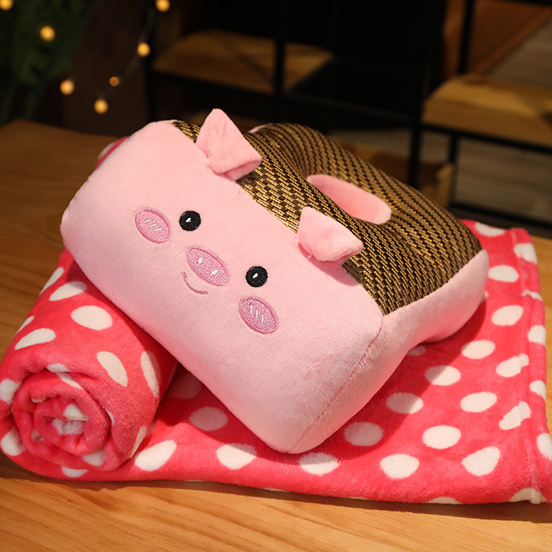 藤席带毯午睡枕