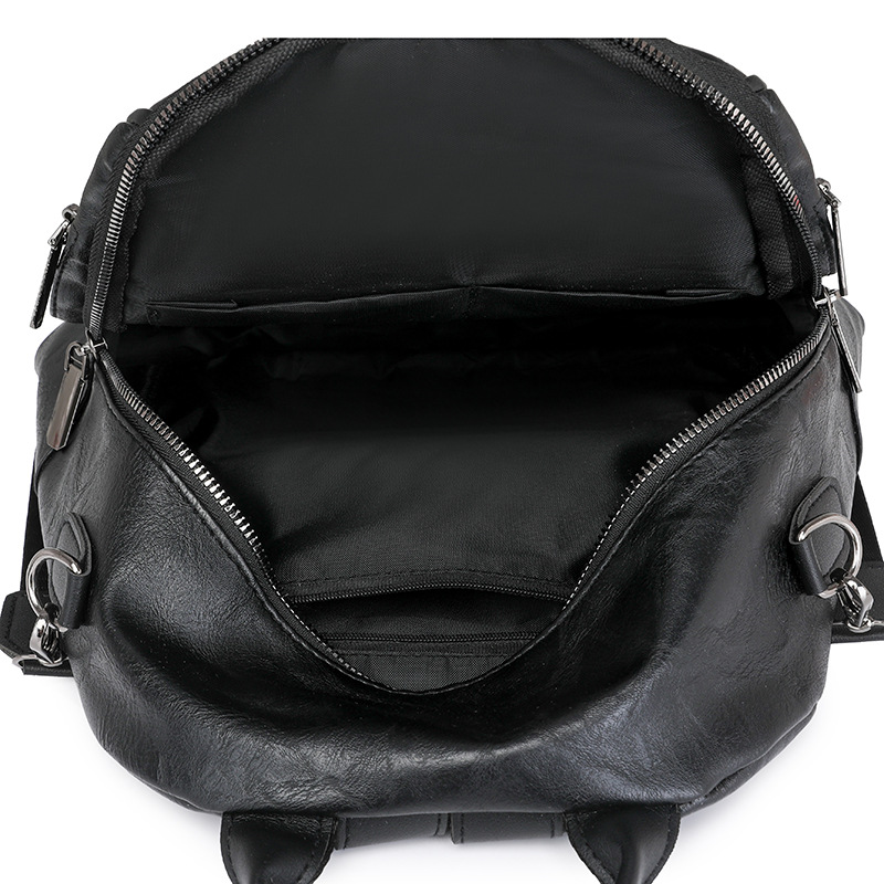 Mochila para mujer 2025 nuevo estilo coreano de cuero suave para mujer mochila de gran capacidad moda versátil bolsa de viaje de tres fines mochila escolar