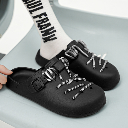 2024 New Holeshoe EVA Men's Summer New Outer Wear Lightweight Breathable Anti-Slip Sports Beach Sandals