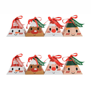 Christmas gift box triangle box candy paper box Santa Claus big face triangle candy box foreign trade gift box