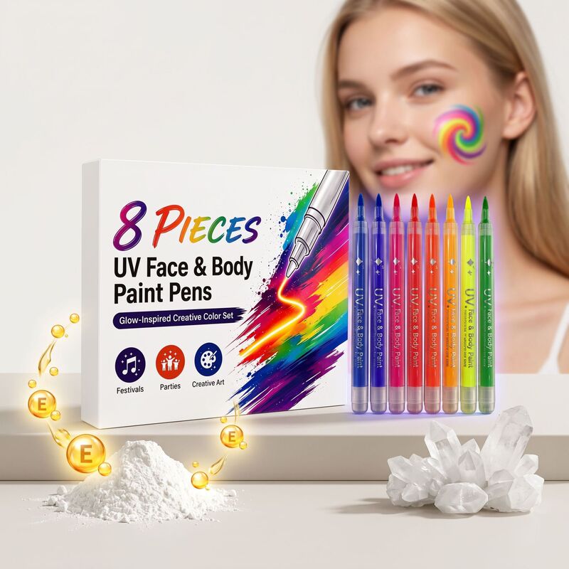 Body painting pen, face fluorescent paint, party stage performance makeup pen, creative makeup design Body painting pen, face fluorescent paint, party stage performance makeup pen, creative makeup design