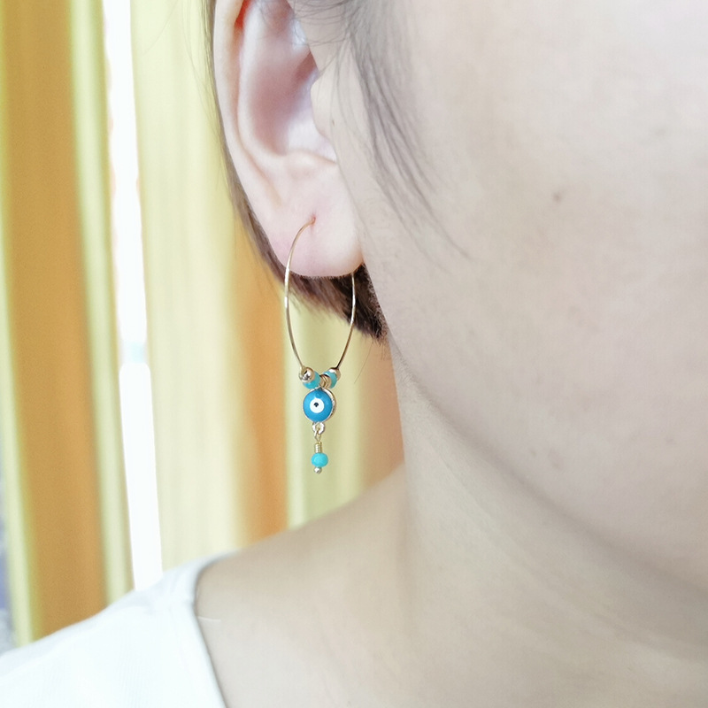 1 Pair Fashion Devilu0027S Eye Mixed materials Enamel Plating Womenu0027S Drop Earrings