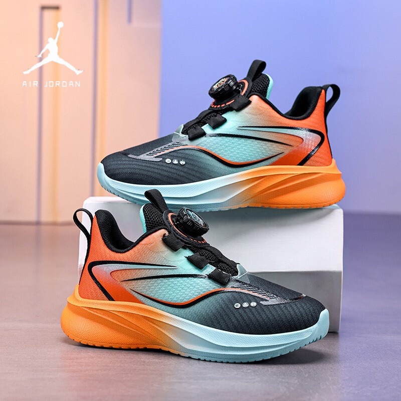 Jordan Boys' Sports Shoes 2026 Spring New Basketball Shoes Mesh Student Boys' Running Shoes Rotating Button Shoes