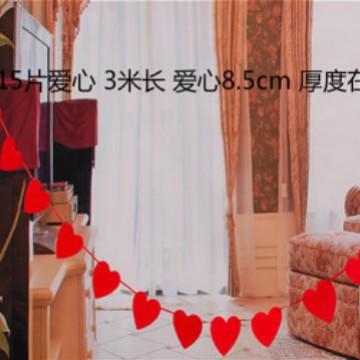 Fabricantes al por mayor de varios estilos de fieltro no tejido flor de boda decoración de la sala de estar de boda colgantes de bandera