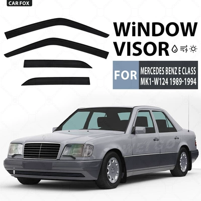 Mercedes Benz E Class SWB Window visor (Rain shield) - standard-packing-without-logo-mercedes-benz-e-class-short-wheelbase-mk1-w124-1989-1994-no-bright-trim-rain-guards-corner-protection-packaging