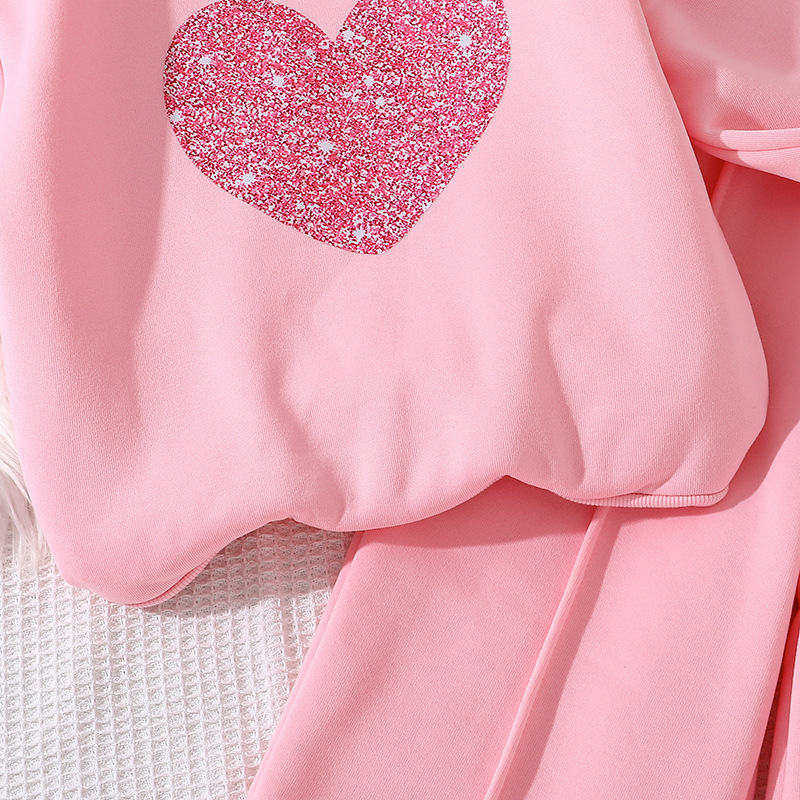 Kinderkleidung neue Stile für mittlere und große Kinder Herbst und Winter lieben langärmelige Sweatshirts und Hosen lässige zweiteilige Anzüge für Mädchen_voghion.com