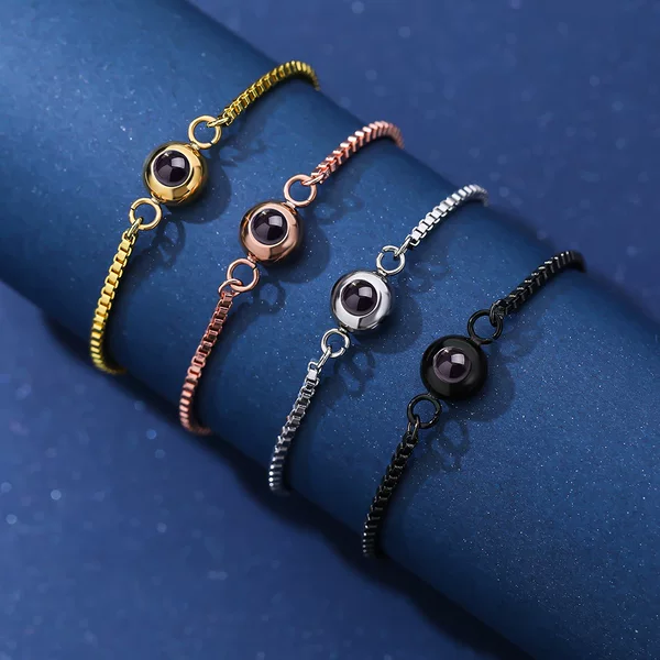 Europe and the United States cross-border foreign trade micro-carved nano color photo projection bracelet 100 languages I love you men and women chain wholesale