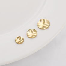 ��ɫ14K����ѹ�岨��ԲƬͭ����������׹�Ҽ������ֹ�diy��׹���