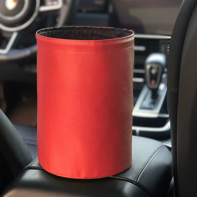 Hanging Storage Bag Compressed – Car storage bag/box - leather-purplish-red-diameter-16-high-20