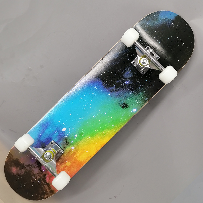 Skateboard double-turned four-wheel skateboard 80cm professional action Street skateboard adult men and women teenagers children scooter