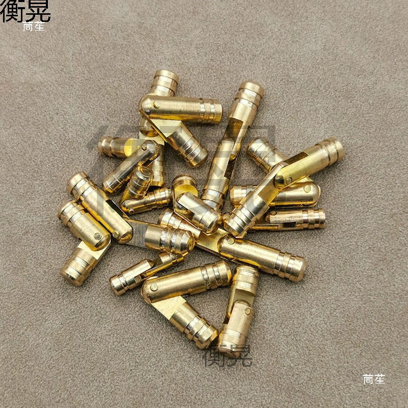 黄圆柱合页木盒铰链内装合页一字暗装合页首饰木盒开启铰链|undefined