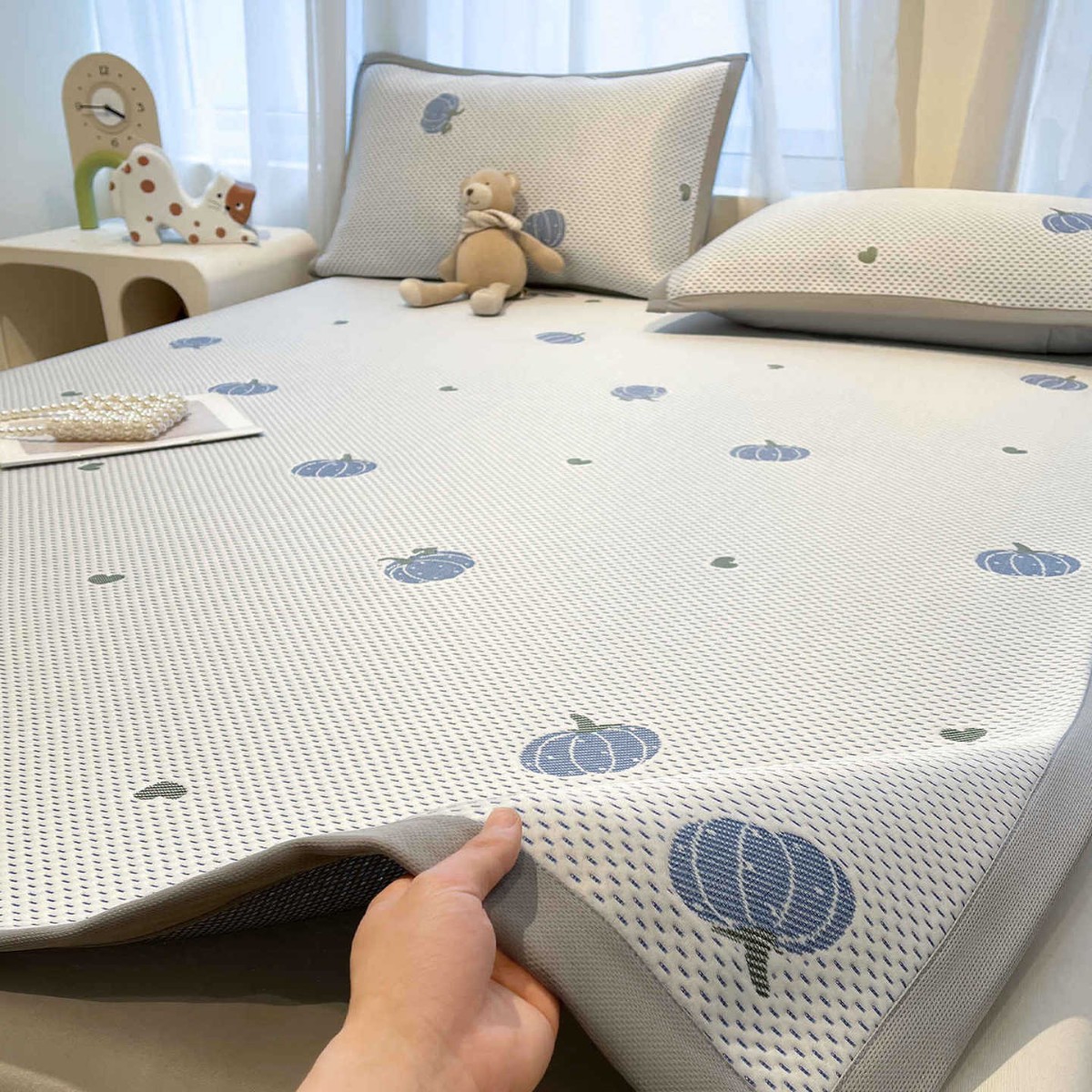 Sábanas de seda de hielo de verano, una pieza, estera suave de doble uso de doble cara 2025 nuevo dormitorio, estera individual, estera de tres piezas