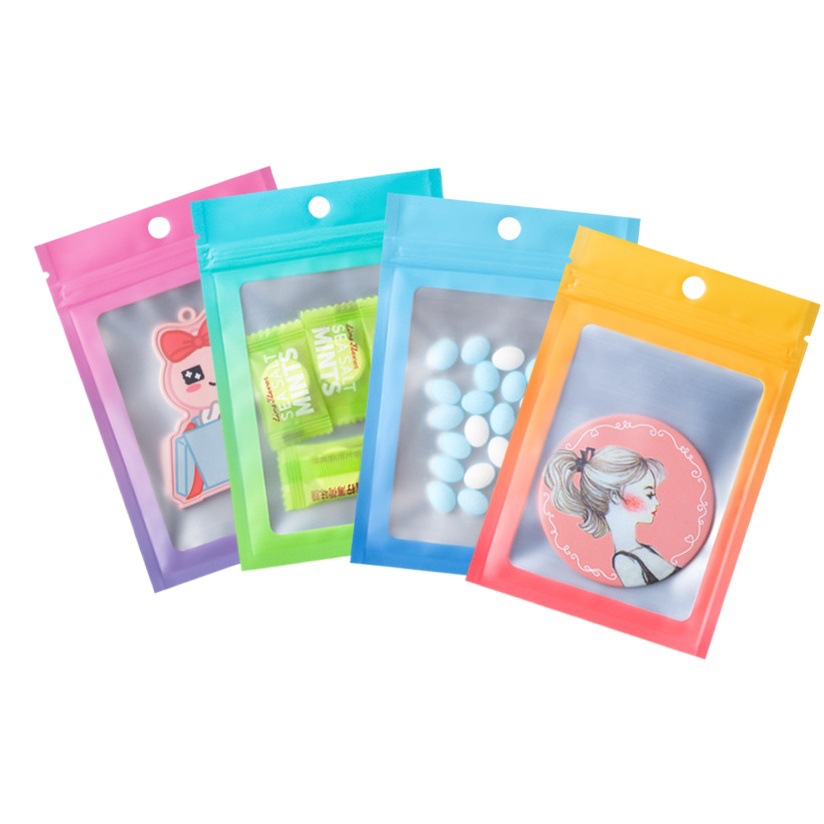 Bolsa de embalaje de joyería directa de fábrica color yin y yang bolsa ziplock tamaño pequeño pendientes de joyería almacenamiento bolsa de cremallera sellada