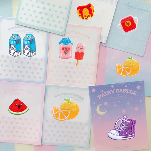 Cute mini cartoon love embroidery patch badge, doll clothing accessories, notebook, adhesive back animal cloth patch