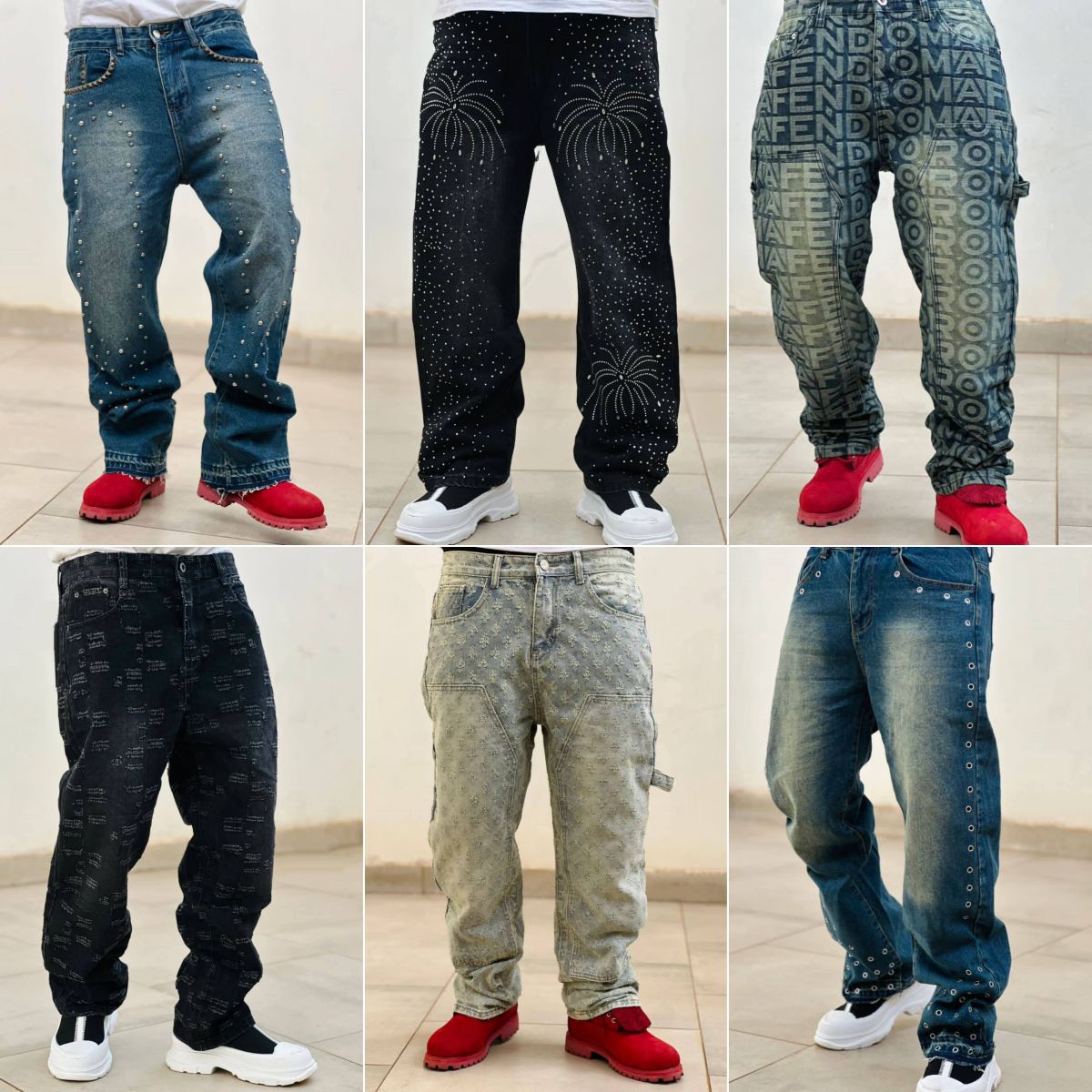 Men's Cargo Jeans Loose Fit Men's Jeans Baggy Jeans Factory In-Stock Wholesale