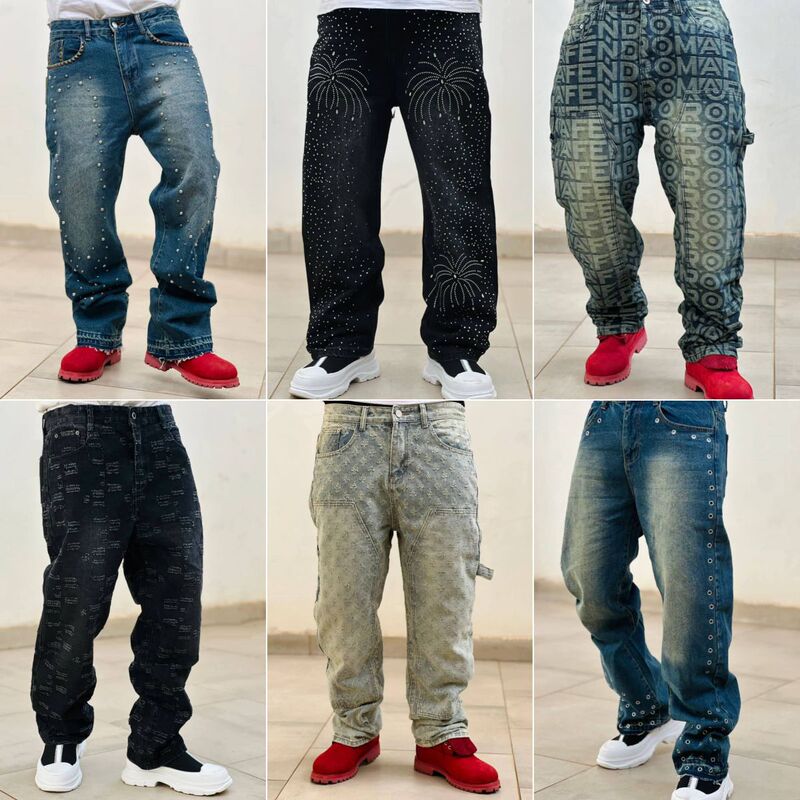 Men's Cargo Jeans Loose Fit Men's Jeans Baggy Jeans Factory In-Stock Wholesale