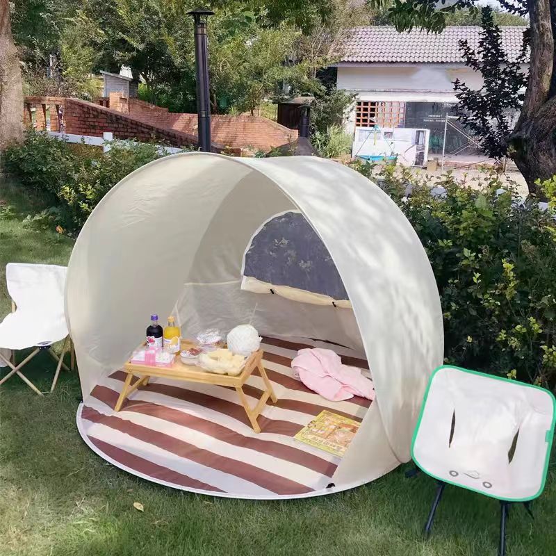 Korean Convenient Children's Tent Outdoor Camping One-Second Quick Opening Space Sunshade Beach Tent Polyester Taffeta