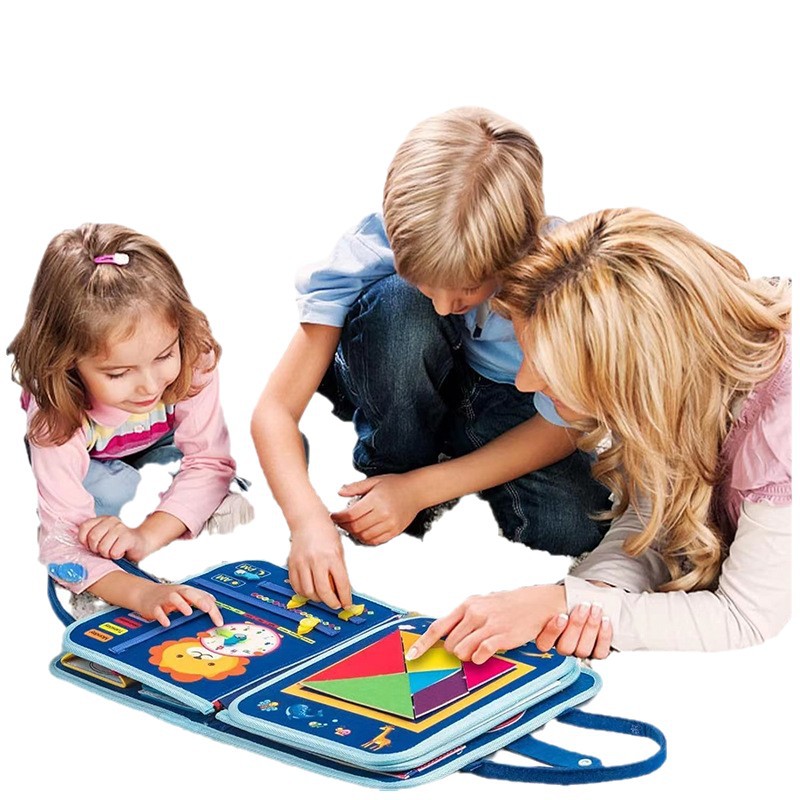 Puzzle infantil educación temprana libro de tela de felt ocupado tablero bebé doble cara velcro no se rompe juguetes fabricantes al por mayor