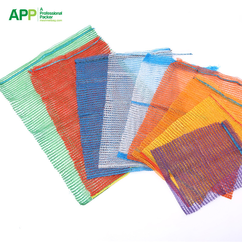 外贸出口HDPE针织网眼袋洋葱土豆玉米水果蔬菜网兜拉舍尔网袋