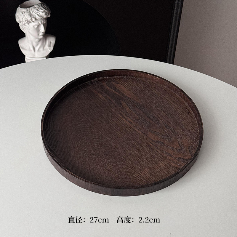 Plato de madera alta sensación rectangular bandeja de café dulces caseros platos de fruta platos de comedor platos de té
