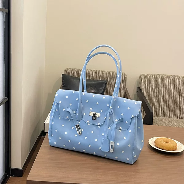 2026 New Polka Dot Jelly Bag Summer New Commuting Tote Bag Fashionable Large Capacity Underarm Bag Women's Handbag