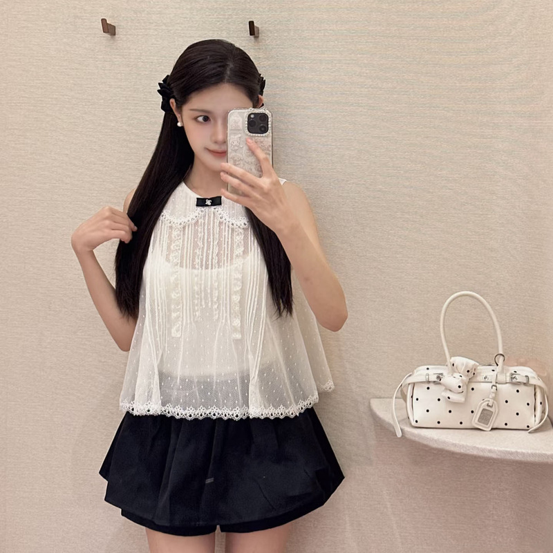 Romantic French-Style Sleeveless Exquisite Shirt with a Stylish Design, 2026 Summer New Model, Versatile Doll Collar Tank Top