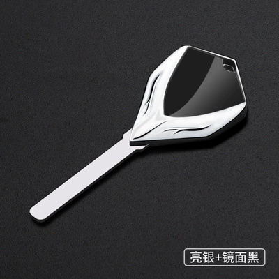 Motorcycle metal key blank suitable for CFMOTO 450NK 500SR VOOM 675NK/675SR-R (Motorcycle Key) - bright-silver-mirror-black-cf-450nk
