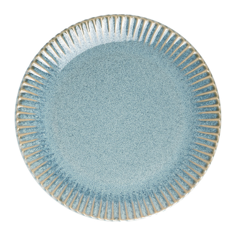 Vajilla de plato grande de cerámica en relieve de alta calidad, exquisito postre doméstico, plato de aperitivos, plato de pasta de bistec de restaurante de cambio de horno