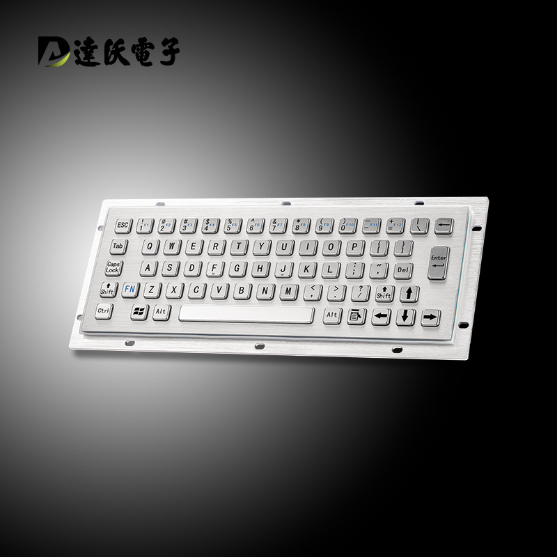 达沃D-8601金属工业不锈钢键盘 65键26英文字母键盘支持多国语言