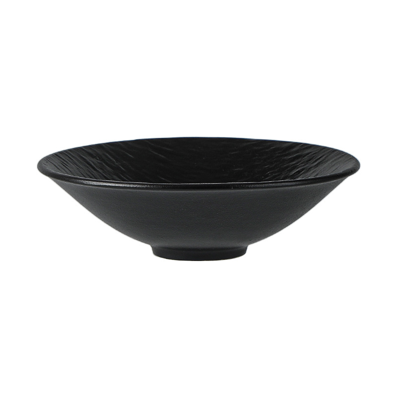 Vajilla de cerámica de patrón de roca tazón de alivio de color sólido en blanco y negro hogar tazón de arroz de alta apariencia tazón de sopa restaurante cubo tazón de fideos
