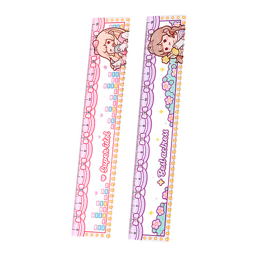 New product, small mochi ruler, acrylic ruler for primary school students, multi-functional ruler, high-looking girl's heart-shaped scale