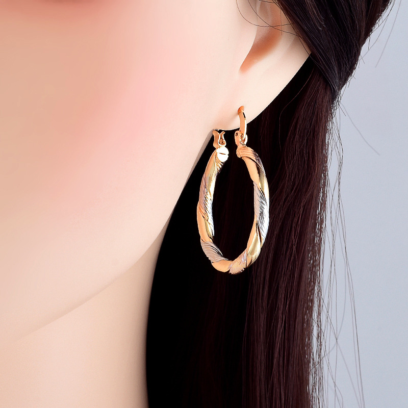 Plating Design Brass Plating Color Block Earrings