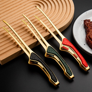 Cross-border 430 stainless steel barbecue clip anti-scalding non-slip bright Korean food clip steak clip cafeteria clip