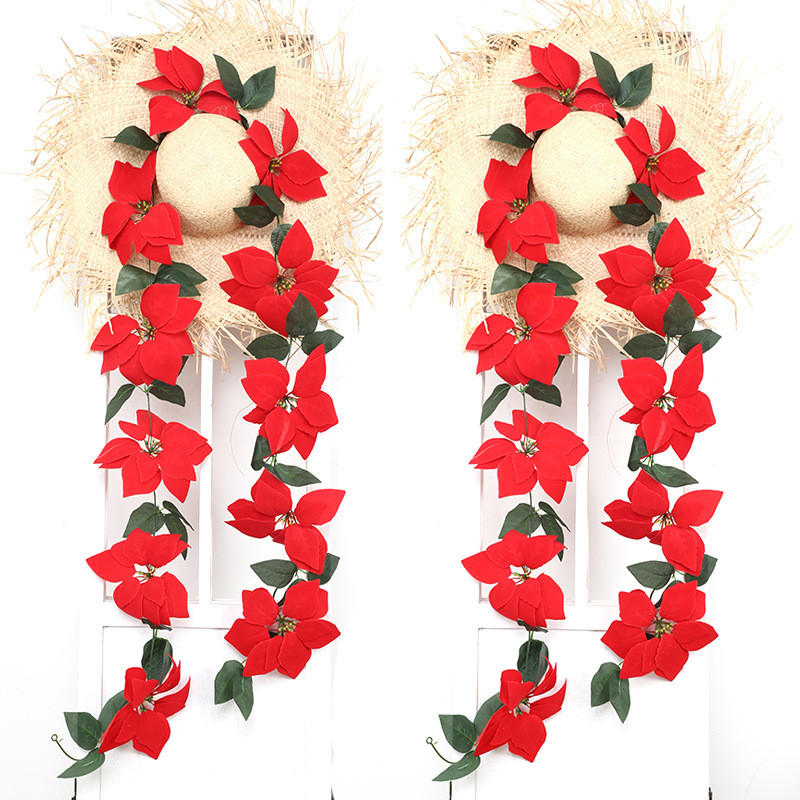 圣诞造景客厅婚庆藤条假花塑料花藤圣诞节日场景装饰跨境爆款