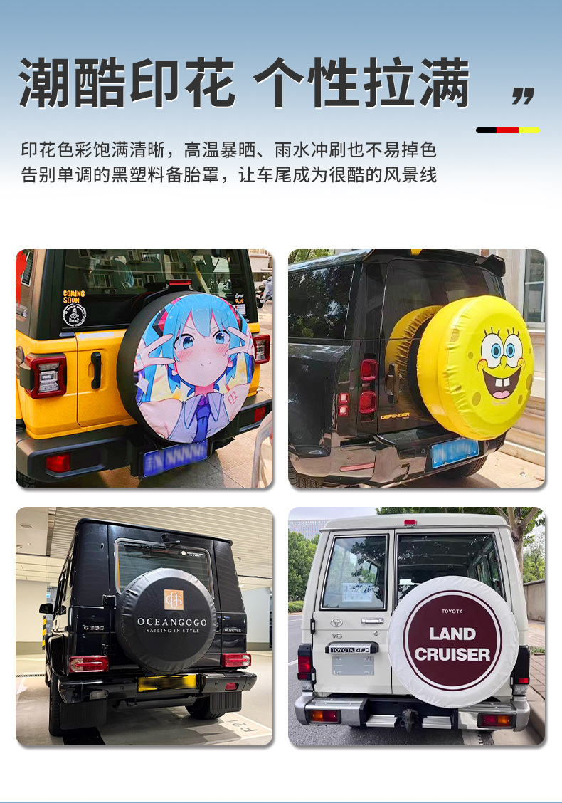 Car Spare Tire Cover Pvc Waterproof Tire Cover Dustproof Sun Protection Tire Protective Cover Can Be Printed with Logo and Is Supplied by the Manufacturer