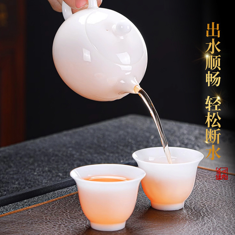氷翡翠磁器西施ポット天井家庭用茶セラミックティーポット徳化白磁個人用シングルポットハイエンド|undefined