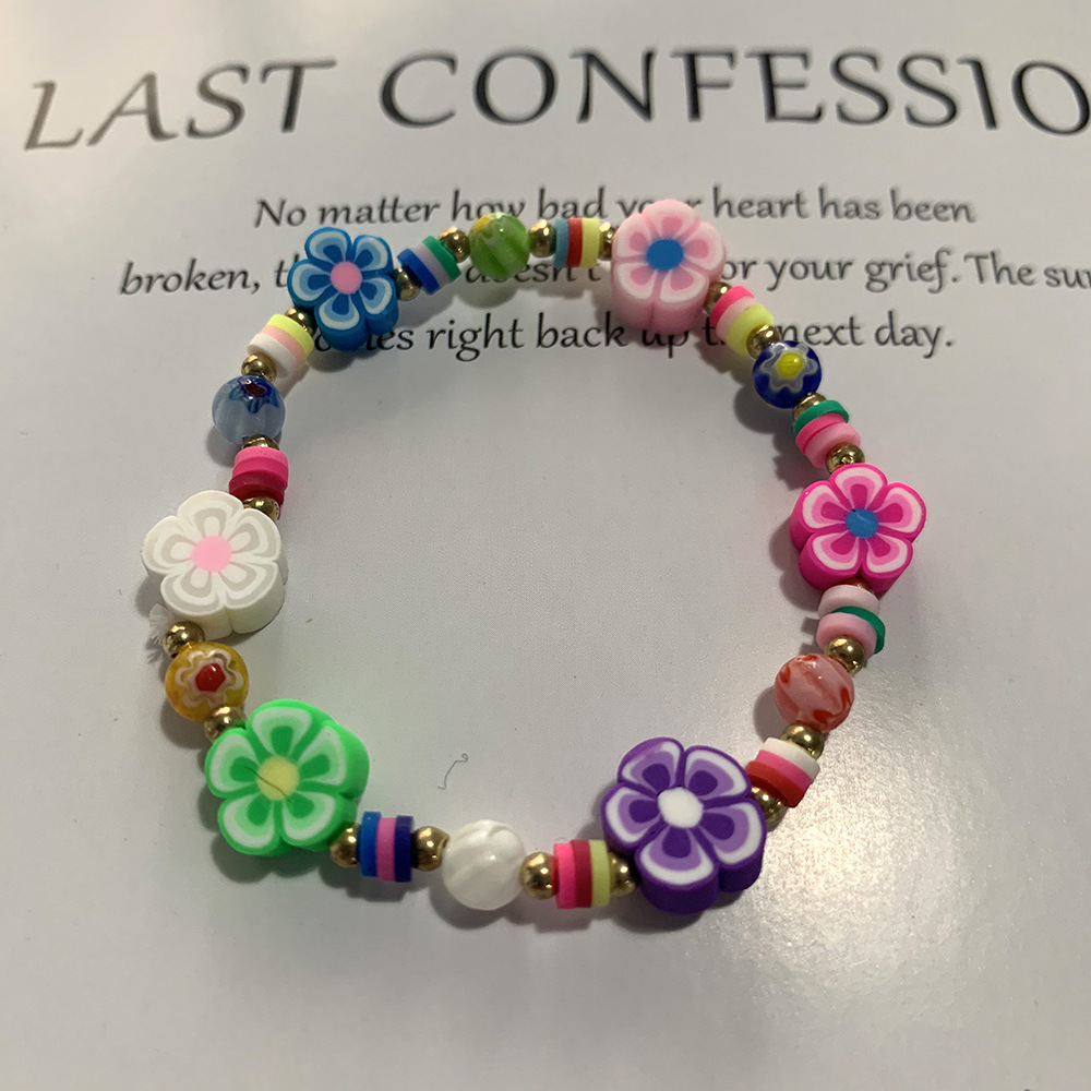 Wholesale New Flower Soft Ceramic Contrast Color Bracelet Nihaojewelry display picture 1
