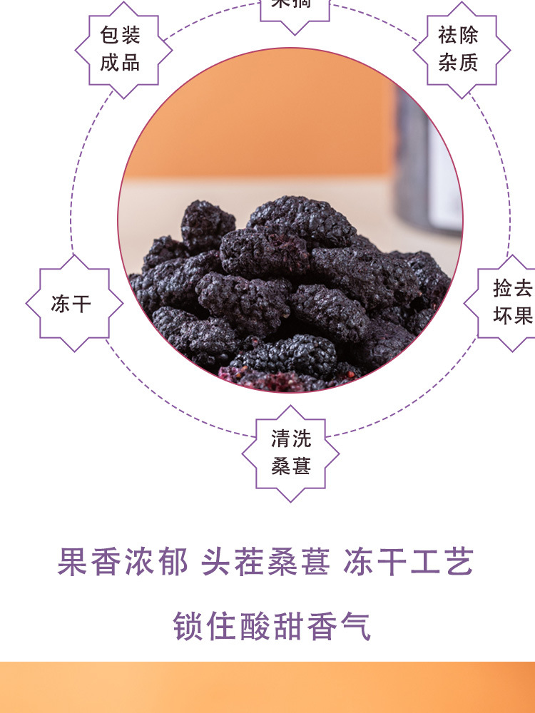 Freeze Dried Mulberry Fruit Dried Sang Shen Mulberry Tea and Wine Making 75g Jar in use