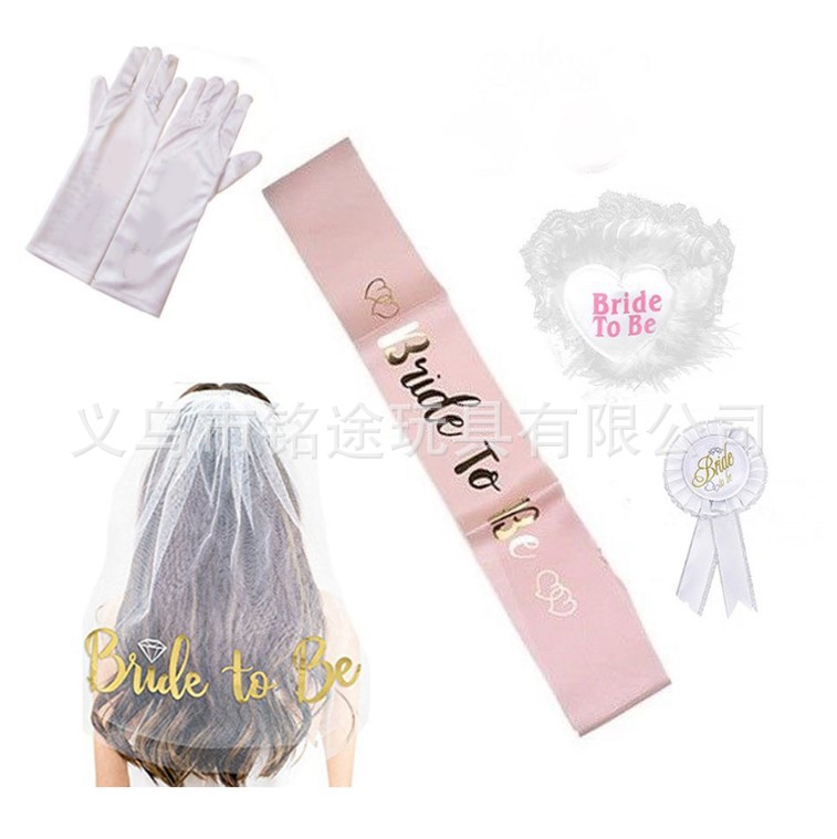 21HESET706A guantes anillo de pierna correa de hombro insignia velo CONJUNTO DE 5 piezas