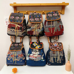 外国貿易のレトロな刺繍のリュックサックの布はバケツを包んで女性のかばんの国風を包んで布の芸を包んで民を包みます。
