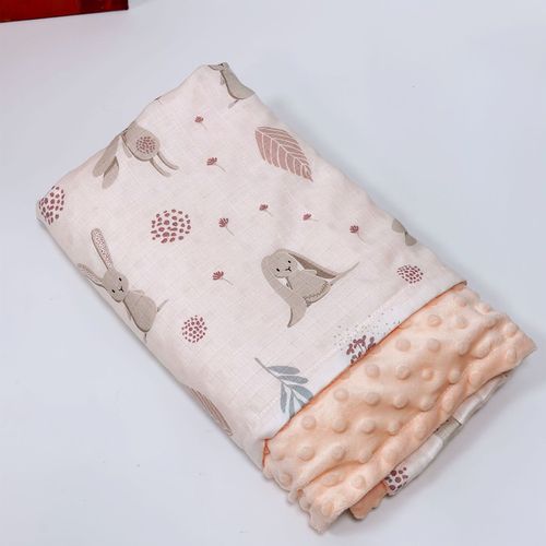 Ins Korean-style A-class pure cotton comforter with floral patterns for children and babies, nap cover for newborns, double-layer gauze, and puffy blanket