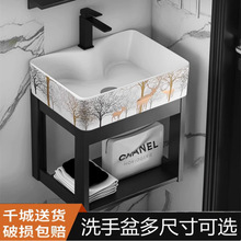 阳台小户型洗手盆卫生间洗漱池简易小户型家用挂墙式洗脸盆柜组合