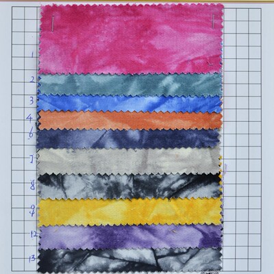 鼎茂皮革环保水洗牛仔扎花扎染布纯棉斜纹水洗牛仔布料DM-739|ms