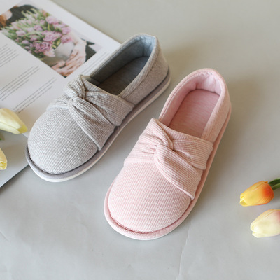 新款春夏月子鞋棉布现货缝制鞋粉色包跟家居平跟女拖鞋透气外穿