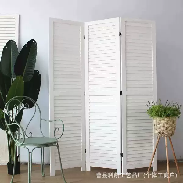 Living Room Solid Wood Louver Screen Modern Simple Wooden Folding Screen Bedroom Wooden Decorative Partition Wall Screen