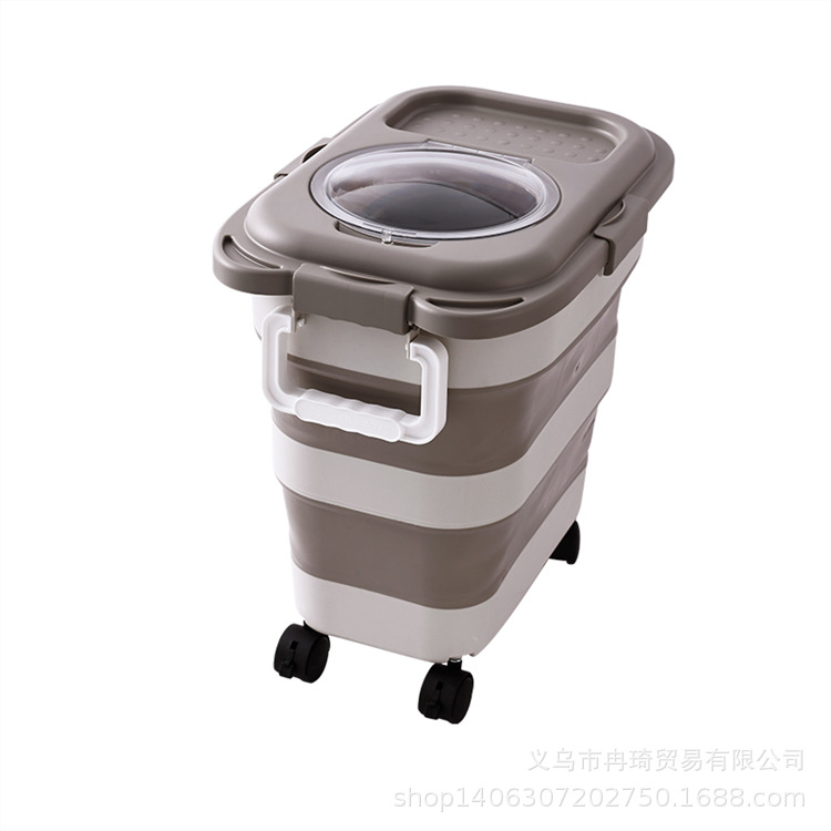 2026 barril de arroz transfronterizo casero sellado barril de almacenamiento de grano plegable alimento para gatos alimento para perros tanque de arroz caja de almacenamiento de harina image 40
