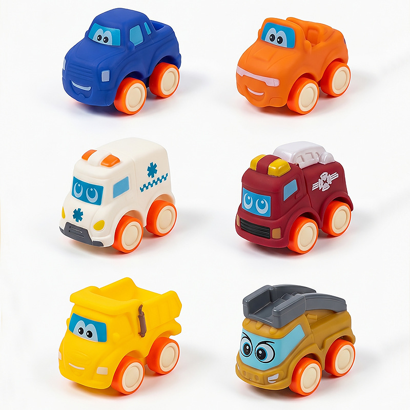 Niños transfronterizos presionando juguetes de dibujos animados caras de ingeniería de inercia caras divertidas juguetes al por mayor para niños y niñas