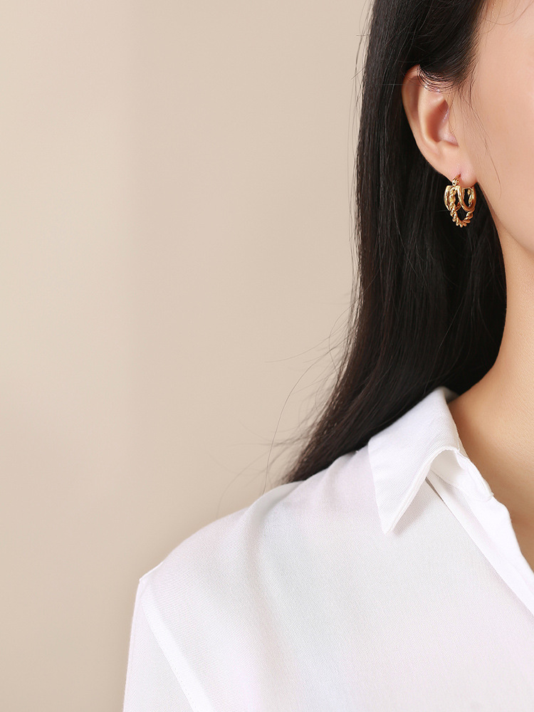 201 Stainless Steel Material Solid Color Pattern Fashion Solid Color Plating 201 Stainless Steel Stainless Steel Earrings