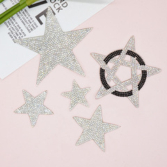 New Mingshun Water Diamond Five-Pointed Star A-Dot Embroidery Hot Melt Backing Adhesive Clothing Accessories Wholesale